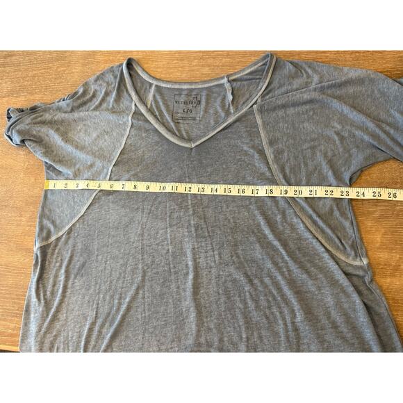 FREE PEOPLE We The Free Blue Oversized Loose Fit Tee T-Shirt size L - Picture 7 of 8